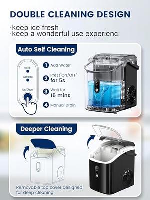 Silonn Compact Nugget Ice Maker，44lbs/Day Pellet Ice Maker Machine with  Timer & Self-Cleaning Function, Portable Countertop Ice Maker for Home