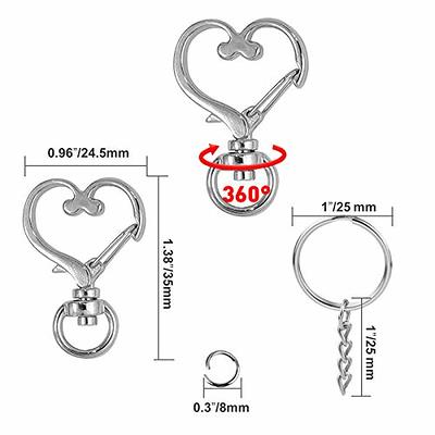  PH PandaHall 32pcs Alloy Lobster Clasp 8 Colors Swivel Lanyard  Snap Hook with 1.1 Key Ring Keychain Snap Hook Swivel Clasp Keychain Clips  for Keychain DIY Bags Car DIY Jewelry Findings