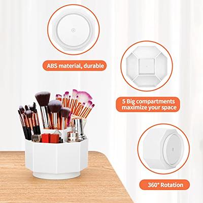 LETURE Desk Organizer, 360-Degree Rotating Pen Pencil Holder, 5  Compartments Desktop Stationary Organizer, Home Office Art Supply Storage  Box Caddy (WHITE) - Yahoo Shopping