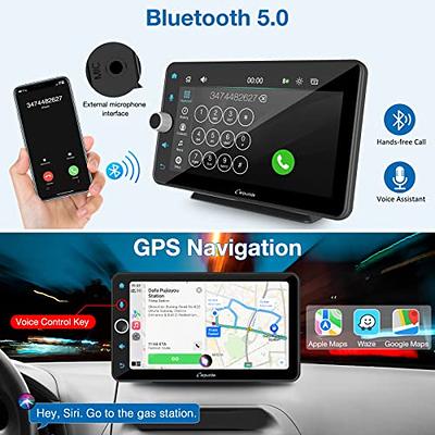 2023 Newest Carpuride Wireless Portable Apple Carplay & Android Auto 7 Inch  Touchscreen Car Radio Receiver with Mirror, Bluetooth, Google, Siri, FM