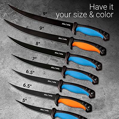 Rhinoreto Fish Fillet Knife and Fishing Knife Set with Sheath and  Sharpening tool. Sharp German Stainless Steel 5-9 inch knives for  filleting. Filet Knife for Fish and Boning Knife for Meat Cutting. :  : Sports & Outdoors