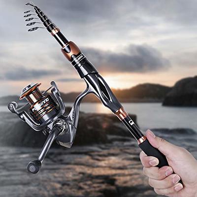 Telescopic Fishing Rod and Reel Combo, Carbon Fiber Fishing Pole with  Shielded Bearings Stainless Steel BB Spinning Reel Combo, Saltwater  Freshwater