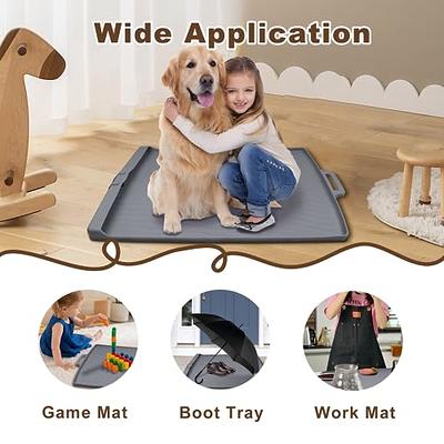 Silicone Dog Food Mat Large - 36x24 Dog Mat with Pocket and Edges for  Catches Spill and Residue for Food and Water, Pet Food Mat, Non Slip Cat  Dog