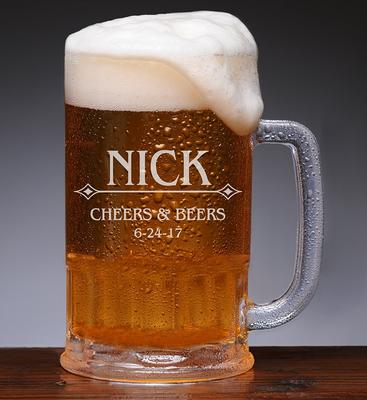 Wedding Party Personalized Groomsman Beer Mug 