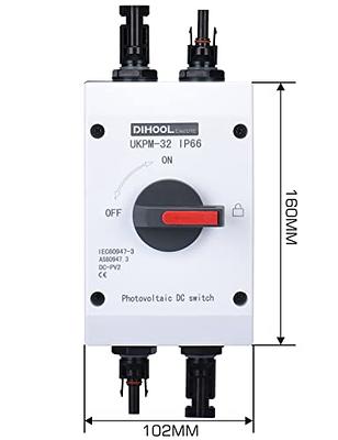 DIHOOL Solar Panel Disconnect Switch, DC 30 Amp PV Solar Isolator Disconnect,  DC1200V, IP66 - Yahoo Shopping