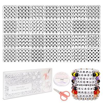 Acrylic Letter Beads for Jewelry Making 200pcs White Square Letter