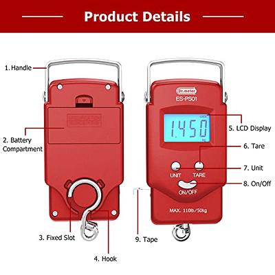 Backlight LCD Display Luggage Scaledr.meter 110lb50kg Electronic Balance Digital