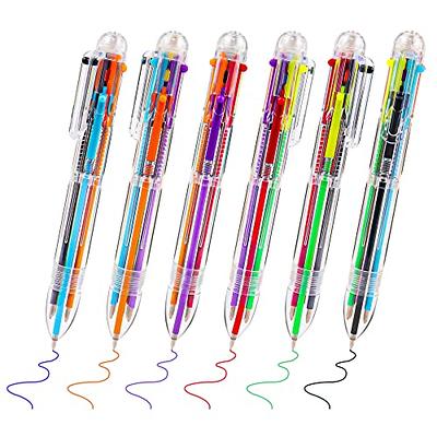 AnutriON 20 Pack Multicolor Ballpoint Pen 0.5mm 6-in-1 Colored Pens Fine  Point, Retractable Ballpoint Pens Bulk, Multi Colored Pens in One