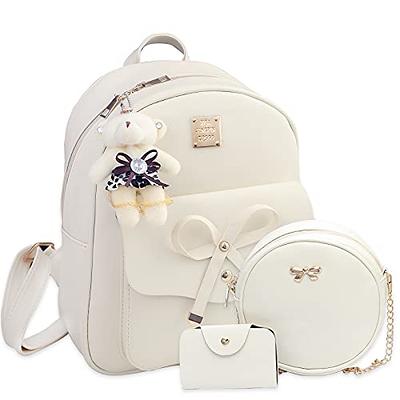 I IHAYNER Girls Bowknot Cute Leather Backpack Mini Backpack Purse for Women