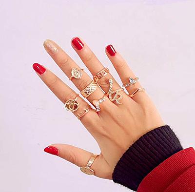 YOOESTORES82 Gold Boho Ring Sets Stackable Knuckle Ring Vintage Snake Finger  Rings Set Stacking Joint Midi Trendy Rings Sets for Women Girls Teens (10  Pieces) - Yahoo Shopping