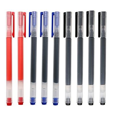 VizGiz 9 Pack Gel Pens 0.5mm Ballpoint Ink Pen Fine Point Tip Rollerball  Heavy Duty Full Body Gel as Refill Long Lasting Writing for Students Office  School Supplies Black Blue Red 