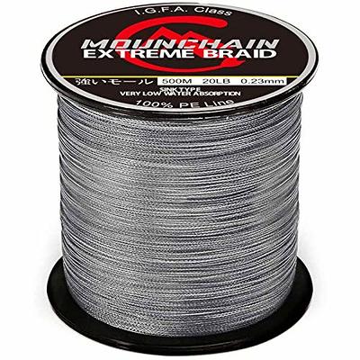 Mounchain Braided Fishing Line 500M, 4 Strands Abrasion Resistant