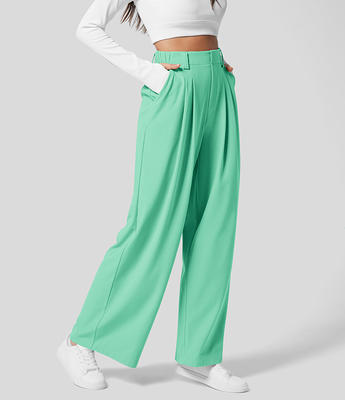 Halara High Waisted Plicated Side Pocket Wide Leg Waffle Work