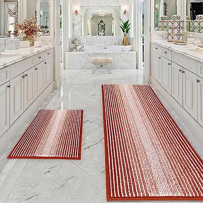 H.VERSAILTEX Chenille Bath Rugs Mat Non-Slip Bathroom Rug Shag Shower Mat  Machine-Washable Bath Mats with Water Absorbent Soft Microfibers, 20 W x