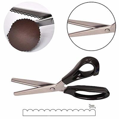 Zig Zag Pinking Shears Scissors for Fabric | Premium Zig Zag Scissors Made  of 100% Stainless Steel | Sewing Pinking Shears for Fabric Cutting, Ideal