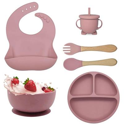 NGP Baby Silicone Feeding Set 11 Pcs Infant Dinnerware with Baby Plate for  Baby Silicone Bibs Spoons Fork Straw Sippy Cups Toddler Bowls Dishes Kids