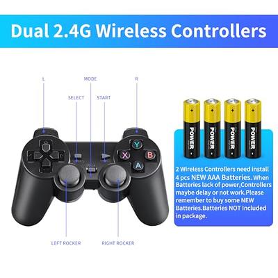 HDMI 4K TV Game Stick Console Built-in 64GB 20000+Retro Games+2 Wireless  Gamepad