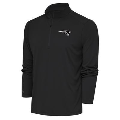 Men's Antigua Black Washington Commanders Metallic Logo Tribute Quarter-Zip  Top