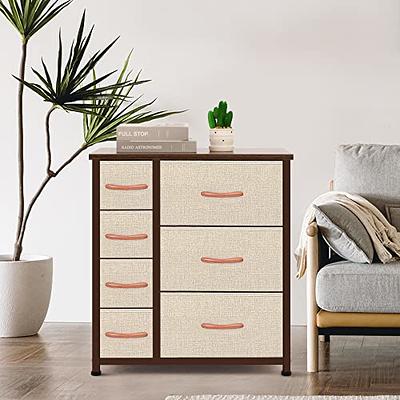 7 Drawers Dresser, Vertical Storage Tower with Shelves, Fabric Bins,  Versatile Cabinet, Organizer Unit