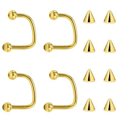Lcolyoli 16G Labret Jewelry Surgical Steel Lip Rings Hoops C