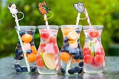 Hello Kitty Straw Cup Soda Topper Silicone Reusable Cover 6 Pieces