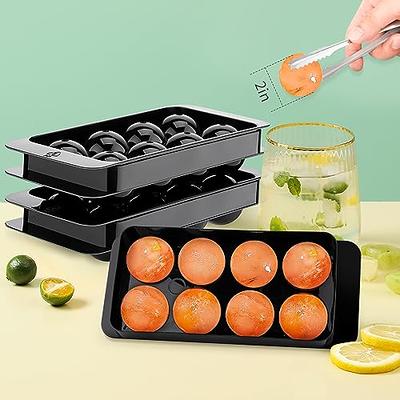 Large Ice Cube Tray, 2'' Ice Ball Maker Mold, 3x8 PCS Sphere Ice