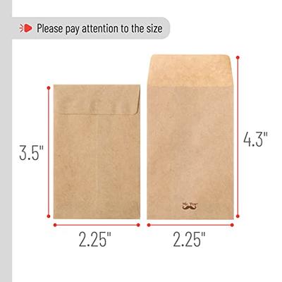  100 Pack Small Coin Envelopes Self-Adhesive Kraft Paper Seed  Envelopes Mini Parts Small Items Stamps Storage Packets Envelopes for  Garden, Office or Wedding Gift(2.25×3.5) (100) : Office Products