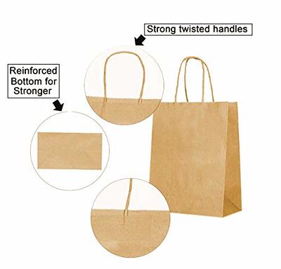 120Pcs Brown Paper Bags with Handles Mixed Size Bulk Kraft Paper