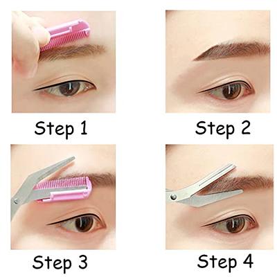 2pcs Foldable Eyebrow Razor With Safety Cover And Comb, Grooming