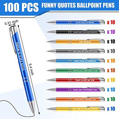 10 Pcs Funny Pens for Adults Coworkers Bulk Pen Gifts Snarky Demotivational  Office Pens Metal Negative Quotes Ballpoint Pen with Stylus Tip Black Ink