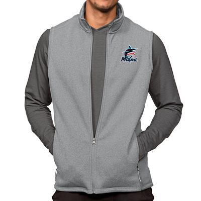 Antigua Women's Miami Marlins Gray Victory Crew Pullover