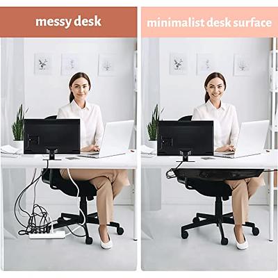 Under Desk Cable Management Tray White, No Drill Desk Cable Management  Organizer with Clamp for Desk Wire Management, Desk PC Cord Organizer  Accessories & Workspace Organizers for Office, Home(1 Pack) - Yahoo