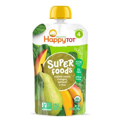 Happy Tot Fruit & Veggie Blend, Organic Pears, Mangos, Spinach