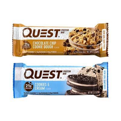 Quest Protein Bar Value Pack, Chocolate Chip Cookie Dough, Cookies