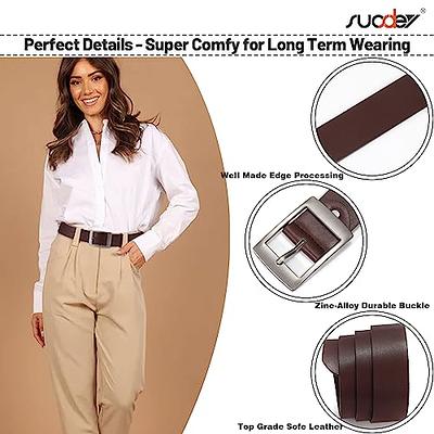 SUOSDEY Women's Fashion Soft Leather Belt