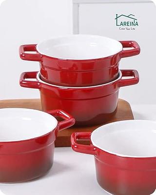 Lareina Large Soup Bowls for Kitchen, 8 Inch 60 oz Ceramic Bowls