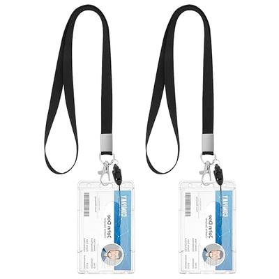 Horizontal ID Card Badge Holder Case Card Holder with Lanyard Neck