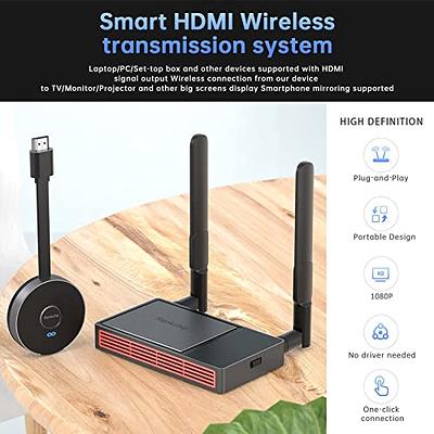 HDMI Wireless Transmitter and Receiver 4K, TIMBOOTECH Dual Screens HDMI &  VGA Live Casting 5G Video/Audio for Laptop, Cable Box, Camera, Blu-ray