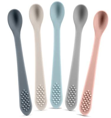 Ali+Oli ali+oli (3pc) silicone spoon set for baby (coco) unbreakable silicone  baby spoon, baby spoons self feeding 6 months & up, sel