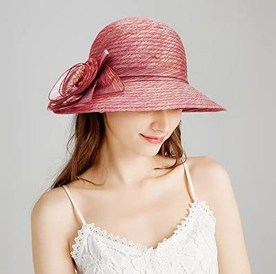 Bellady Big Brim Hat Organza Hats Summer Beach Cap Tea Party Wedding  Fascinator Church Hats