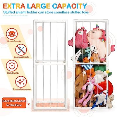 Lzttyee Stuffed Animal Storage Holder Stuffed Animal Zoo Storage Ideas  Plush Storage with Bottom Net Stuffed Animal Zoo Storage Cage for Doll Room