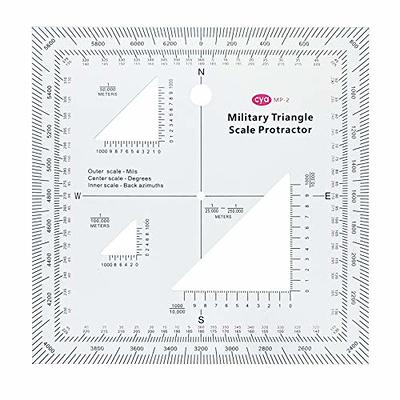 Military Map Protractor 2-Pack Set - Coordinate Scales for Map Navigation