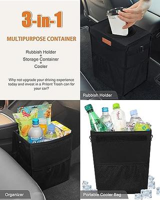 Car Trash Can with Lid Small Car Trash Bin Portable Vehicle Auto