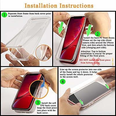 iPhone 13 Case with Build-in Screen Protector, Hybrid Rugged Full Body  Protection Shockproof Anti-Scratch Transparent Clear PC Back Cover for  Apple