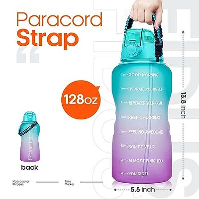 Fidus Large 1 Gallon Motivational Water Bottle with Paracord Handle &  Removable Straw - BPA Free Leakproof Water Jug with Time Marker to Ensure  You Drink Enough Water Throughout the Day-Green/Purple 