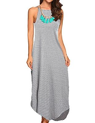 Halife Summer Dresses for Women 2022 Casual Long Sleeveless Tank Beach Boho  Sun Dress Striped M - Yahoo Shopping