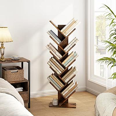 Hoctieon 10 Tier Tree Bookshelf, 10 Shelf Bookcase, Free Standing