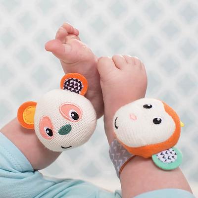 BABY K Baby Rattle Socks & Wrist Toys (Set E) - Newborn Toys for Baby Boy  or Girl - Brain Development Infant Toys - Hand and Foot Rattles Suitable  for