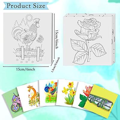  VOCHIC Canvas Painting Kit Pre Drawn Canvas for Painting for  Adults Party Kits Paint and Sip Party Supplies 8x10 Canvas to Paint Flower  Girl 8 Acrylic Colors,3 Brush,1 Pallet Paint Art