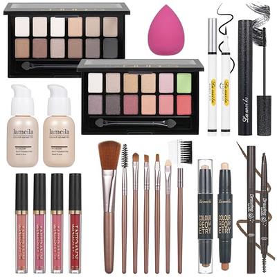All in One Makeup Kit - Makeup Set for Women, Girls & Teens, Include 10  Colors Eyeshadow Palette, Lip Gloss, Eyebrow & Eyeliner Pencil, Waterproof  Mascara, 6 Pcs Makeup Brushes - Yahoo Shopping